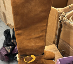 Original Pinko Suede Knee-High Buckle Boots (Made in Spain)