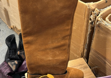 Original Pinko Suede Knee-High Buckle Boots (Made in Spain)